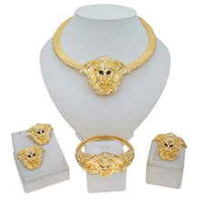 Jewelry Set Women Pendant Lion Fashion Necklace and Lion Bracelet Dubai Original Gold Plated Jewelry Women Necklace Set