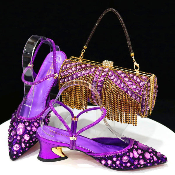 Italian Design Three-Dimensional Women's Bags And Ladies Heel Shoes