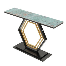 Console Table for Entryway with Geometric Base Sleek Sintered Stone Top Long Accent Table for Hallway,Foyer Decor,Stora