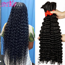Deep Wave Human Braiding Hair 100% Unprocessed Human Hair Braiding Hair No Weft 16-28 Inch Curly Bulk Human Hair for Braiding