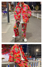 Men Harajuku Big Flopwer Coat Winter Jacket 2024 Mens Streetwear Hip Hop Parka Chinese Traditional Clothes Puffer Jackets XXXXXL