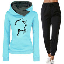Womens Print Hooded Jogging Pants Sets