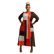 2023 Fashion African 3/4 Sleeve Polyester Plus Size O-Neck Pleated Long Dress Dashiki African Clothes African Dresses for Women