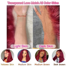 Curly wigs Transparent Lace Front Wig 99J Burgundy 13x4 13x6 Brazilian Deep Wave Frontal Human Hair Wig for Women Pre Plucked
