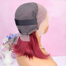 99J Burgundy 13x4 Bob Straight Pre Plucked Human Hair Wigs Short Brazilian Human Hair Wigs Transparent Lace Human Hair Wig