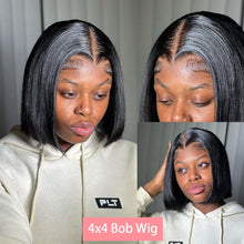 200 Density Straight Short Bob Lace Wig 13x4 Lace Closure Bob Wigs 100% Human Hair 4x4 Lace Front Wig For Black Women 12 14 Inch