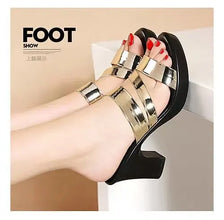 Summer High-heeled Women's Slippers 7cm Thick Heels Bright Skin Fish Mouth All-match Casual Shoes 2024 Luxury Woman Sandals