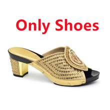 Italian Ladies Shoes and Bags To Match Set Decorated with Rhinestone Plus Size Shoes Women Heel Women Shoes and Bag Set In Italy