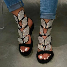 2025 Summer Fashion Sandals for Women Plus Size Butterfly Crystal Gladiator Sandals Comfortable Open Toe Shoes Woman Sandalias
