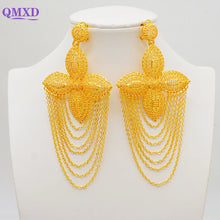 Bohemia Long Tassels Earrings African Dubai Gold Color Drop Earrings For Women Pendant Stud Earrings Wedding Jewellery Gifts