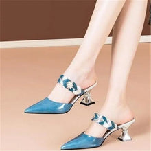 Pointed Designer Slides Fashion Rhinestones Non-Slip Women Slippers Elegant High Heel Outdoor Pearl Party Shoes