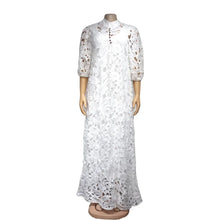 White Lace Dress For African Women Abaya Dubai Moroccan Kaftan Loose Maxi Dresses Eid Ramadan islamic Clothing African Dashiki