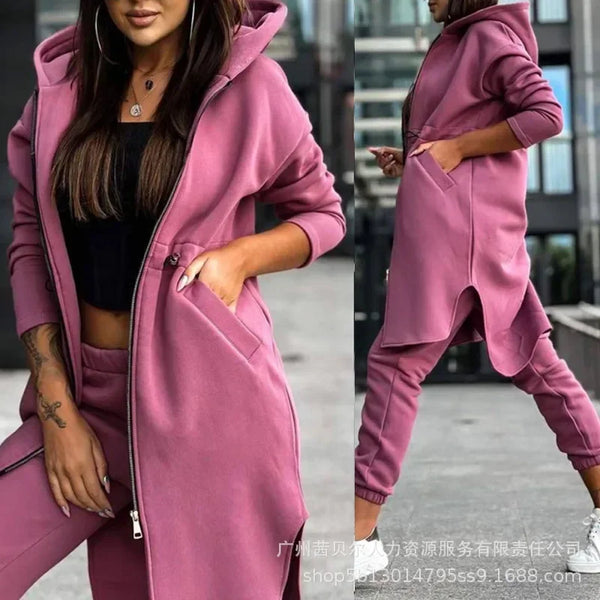 Women's Hooded Trousers Suit Casual Everyday Tracksuit