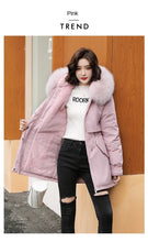 Women's Long Fashionable Hooded Winter Fur Collar Jacket