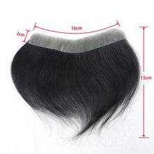 16x2cm Human Hair Toupee Men Forehead Hairpiece Patch Hairline Invisible Seamless Ultra Thin Skin PU Men's Capillary Prosthesis