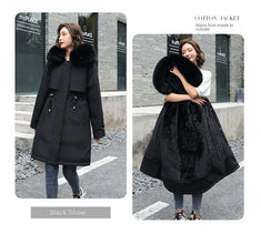 Women's Winter Parka Hooded Fur Collar Jacket