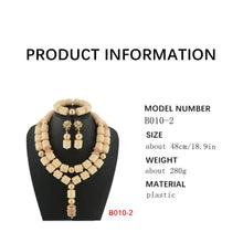 High Quality 2 Layers Artificial Coral Bead African Wedding Jewelry Set Women Necklace Nigeria Bride Party Gift