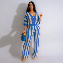 CM.YAYA Knit Ribbon Women's Set Short Sleeve Shirts and Wide Leg Pants 2024 Summer Beach Two 2 Piece Sets Outfits Tracksuit