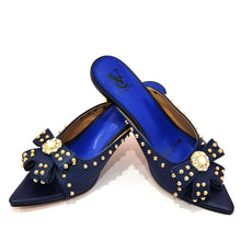 2022 Rivet Style  Women Shoes and Bag to Match in Color matching High Quality Nigerian Design Matching Shoes and Bag