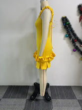 Elegant Tight Corset Ruffle Mini Dress for Women's Fashion New Style Suspender Sleeveless Backless A-line Club Party Sexy Dress