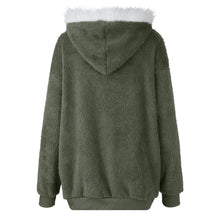 Women's Winter Fashionable Hooded Fleece Solid Color Jacket