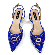 2025 Nigerian Women's Party Shoes and Bags Medium Heel Pointed Toe Elegant Party Footwear With Matching Color Handbag for Women