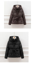 Women's Padded Cotton Thick Winter Coat with Hoodie