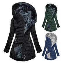 Women's Winter Plush Lining Hooded Warm Windproof Down Coat