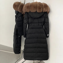 Real Fox Fur Collar Puffer Jacket Duck Down Thuck Coat For Women