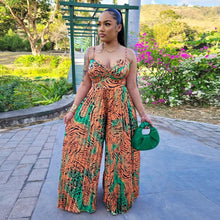 CM.YAYA Women Leopard Spaghetti Strap Loose Wide Leg Sleeveless Jumpsuit 2023 Summer Street Playsuit One Piece Suit Romper