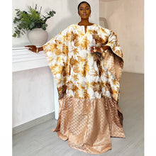 Gold Line African Women Brocade Boubou Dress Party Dashiki Embroidery With Bazin riche Decoration Nigerian Bride Wedding Robe