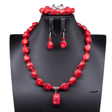 32 inches Long Orange Beads African Jewelry Set Women Bridal Party Costume Necklace Jewelry Set