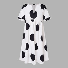 VONDA Plus Size 5XL Women Dress 2025 Summer Bohemian Polka Dot Maxi Long Dress V Neck Party Sundress Vestido Beach Robe Elegant