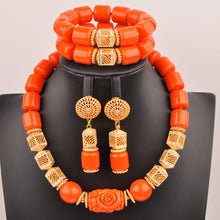 artifical coral beads nigerian jewelry sets for woman weddings