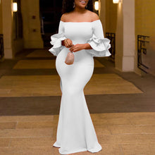 FairyShely Solid 2025 Off Shoulder Plus Size Dress Women Long Sleeve Large Big Bodycon Dresses Lady Party Tight Curvy Dress