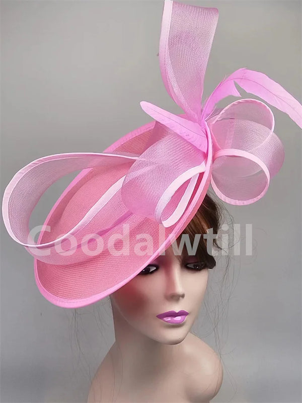 Grey Hair Fascinator Pillbox Cap Formal Church Women Headpiece Royal Ascot Chapeau Cap Femme Mariage Hair Accessories Ladies