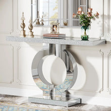 43.3-Inch (110cm)Mirrored Console Table, Modern Entryway Table with Thickened Mirror Finish Tabletop