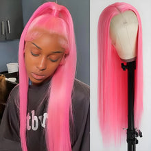30 36 inch 250% Straight 13x4/13x6 Hd Pure Pink Lace Front Wigs 100% Human Hair For Women Brazilian Color Pre Plucked Glueless
