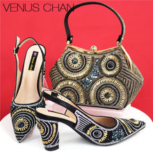 Spot Goods Elegant Streamlined Pointed Toe Women's Shoes Matching Flower Basket Handbag Party Women's Shoes And Bag Set