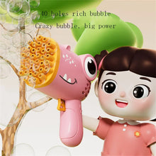 40 hole Dinosaur Bubble Gun Children's Bubble Gun Handheld Fully Automatic Bubble Machine without battery and bubble water