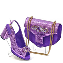 Italian Rhinestone Decoration Women's Shoes And Bag Set