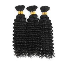 Brown Colored Human Braiding Hair 2 Bundles/Pack 100g 18 Inch Deep Wave Curly Bulk 100% Human Hair for Braiding No Weft 10A