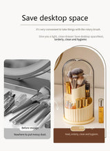 360° Rotating Makeup Brush Holder Desktop Makeup Organizer Cosmetic Storage Box Lipstick Eyebrow Brush Holder Jewelry Container