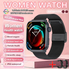2025 AI Diagnosis NFC Smart Watch Women 1.85 inch AMOLED Blood pressure Heart Rate Temperature BT call Smartwatches Men For IOS