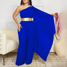 Elegant Jumpsuits & Rompers for Woman One Shoulder Flying Sleeve High Waisted Luxury Birthday Party Dinner Outfits Overalls 2024