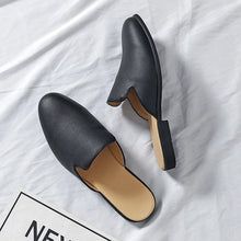 Men Half Breathable Leather Mules