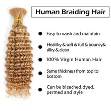 Brown Colored Human Braiding Hair 2 Bundles/Pack 100g 18 Inch Deep Wave Curly Bulk 100% Human Hair for Braiding No Weft 10A
