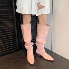 Fashion Knee Length Women's Frosted Leather Long Boots