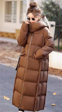 Women's New Winter Parkas Long Down Padded Jacket Hooded thick Warm