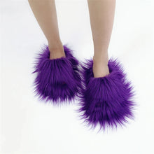Faux Fur Slippers 2023 Women Winter Plush Warm Home Flat Slides Mongolian Wool Flip Flops Y2K Girls Furry Shoes Cute Slippers